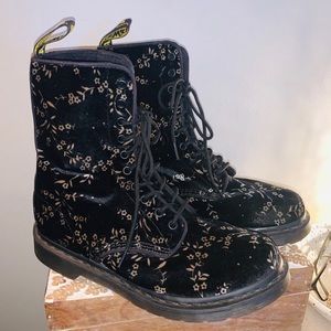 Dr. Martens Black Velvet Bouncing Soul Boots